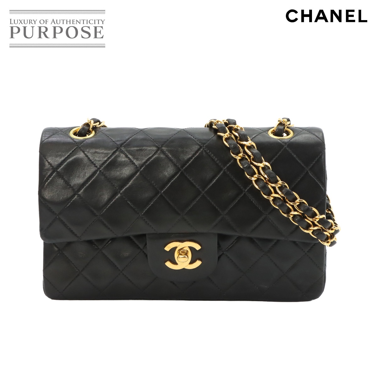 新品同様 シャネル CHANEL ミニ マトラッセ チェーン ショルダー バッグ レザー ブラック AS2833 ゴールド 金具 90308411 CHANEL - 新品同様 シャネル CHANEL ミニ マトラッセ チェーン