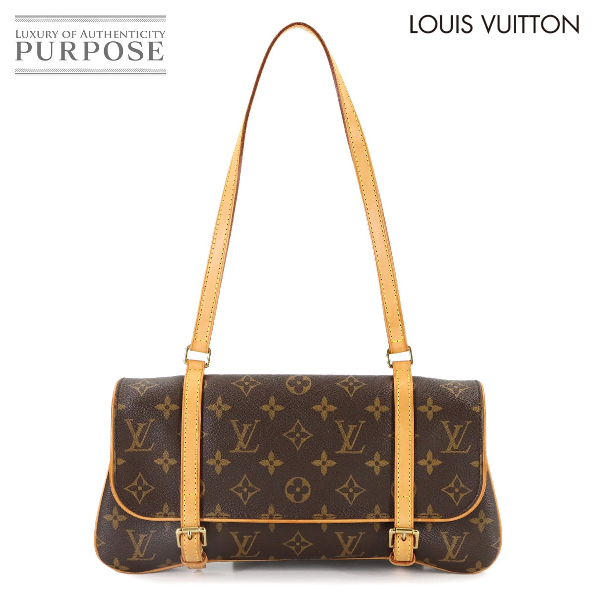 LOUIS VUITTON モノグラム マレル ショルダー バッグ ブラウン M51157 ゴールド 金具 Monogram Marelle ルイ ヴィトン 90312295