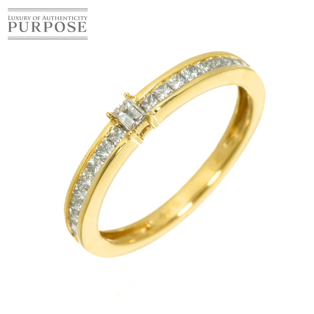 リング 11号 ダイヤ 0.40ct K18 YG イエローゴールド 750 指輪 Diamond Ring 90320387
