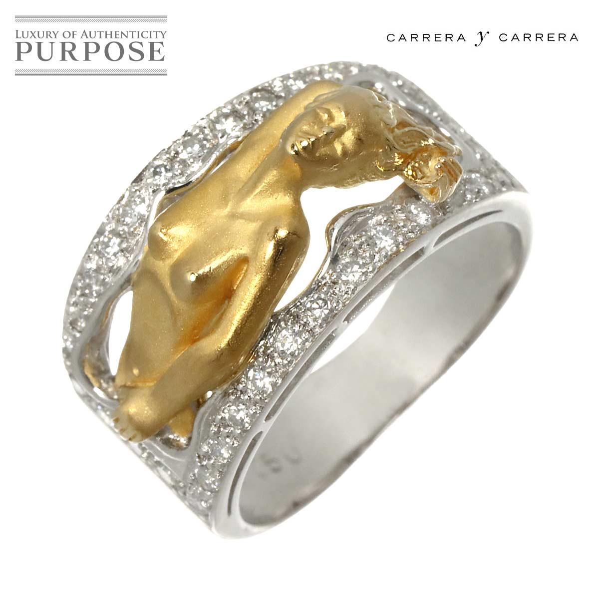 Carrera y Carrera 12号 リング ダイヤ K18 YG WG イエロー ホワイトゴールド 750 指輪 Diamond Ring カレライカレラ 90311739