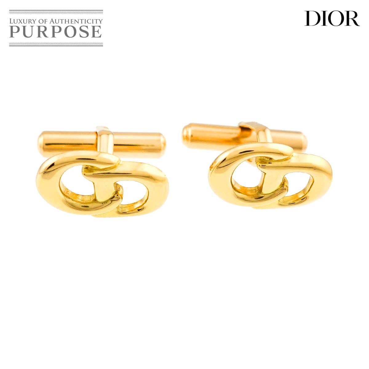 Christian Dior ロゴ カフス K18 YG イエローゴールド 750 cuff links クリスチャン ディオール 90318423