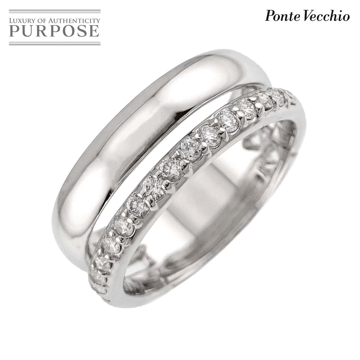 Ponte Vecchio 9.5号 リング ダイヤ 0.27ct K18 WG ホワイトゴールド 750 指輪 Diamond Ring ポンテヴェキオ 90318464
