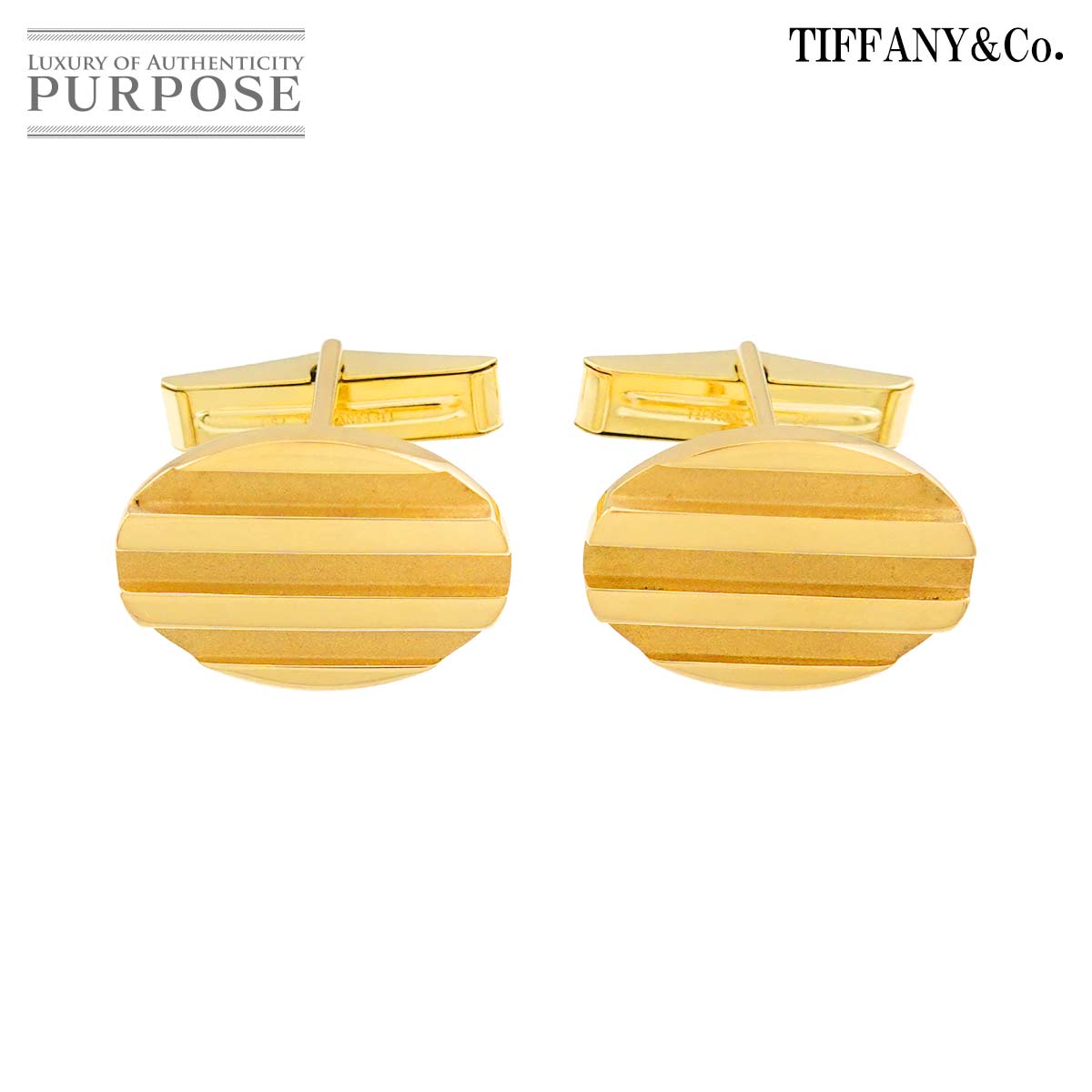 TIFFANY Co. カフス K18 YG イエローゴールド 750 cuff links ティファニー 90318488