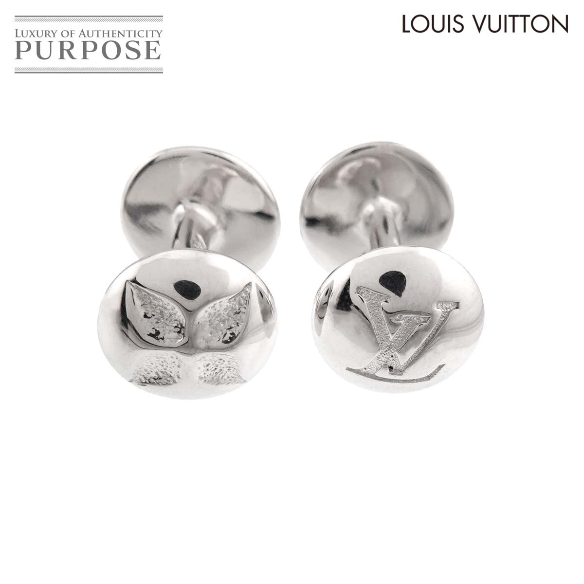 LOUIS VUITTON ブトン ドゥ マンシェット モチーフ カフス SV シルバー 925 LV Cufflinks ルイ ヴィトン 90319332