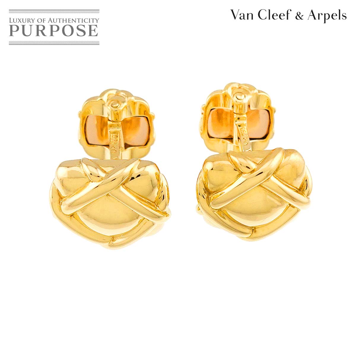 Van Cleef & Arpels カフス K18 YG イエローゴールド 750 Cuff Links ヴァンクリーフ & アーペル 90319788