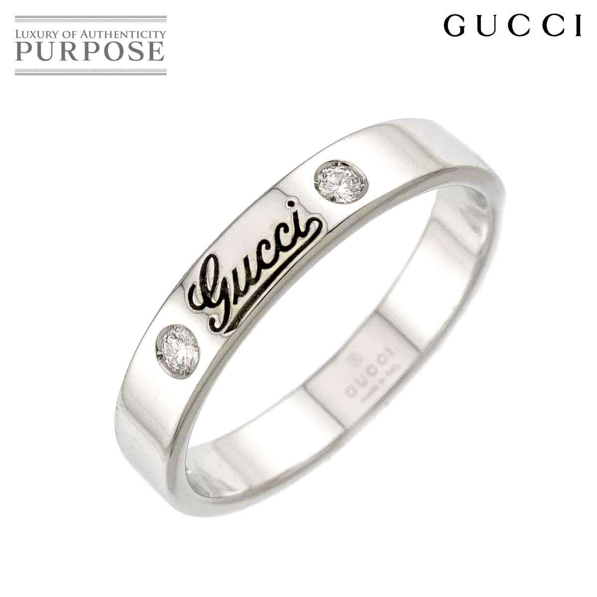 GUCCI アイコン プリント #20 リング ダイヤ K18 WG ホワイトゴールド 750 指輪 ICON Ring グッチ 90319878