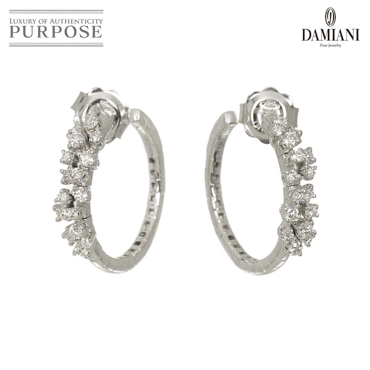 DAMIANI ミモザ ダイヤ ピアス K18 WG ホワイトゴールド 750 Mimosa Earrings Pierced ダミアーニ 90321084
