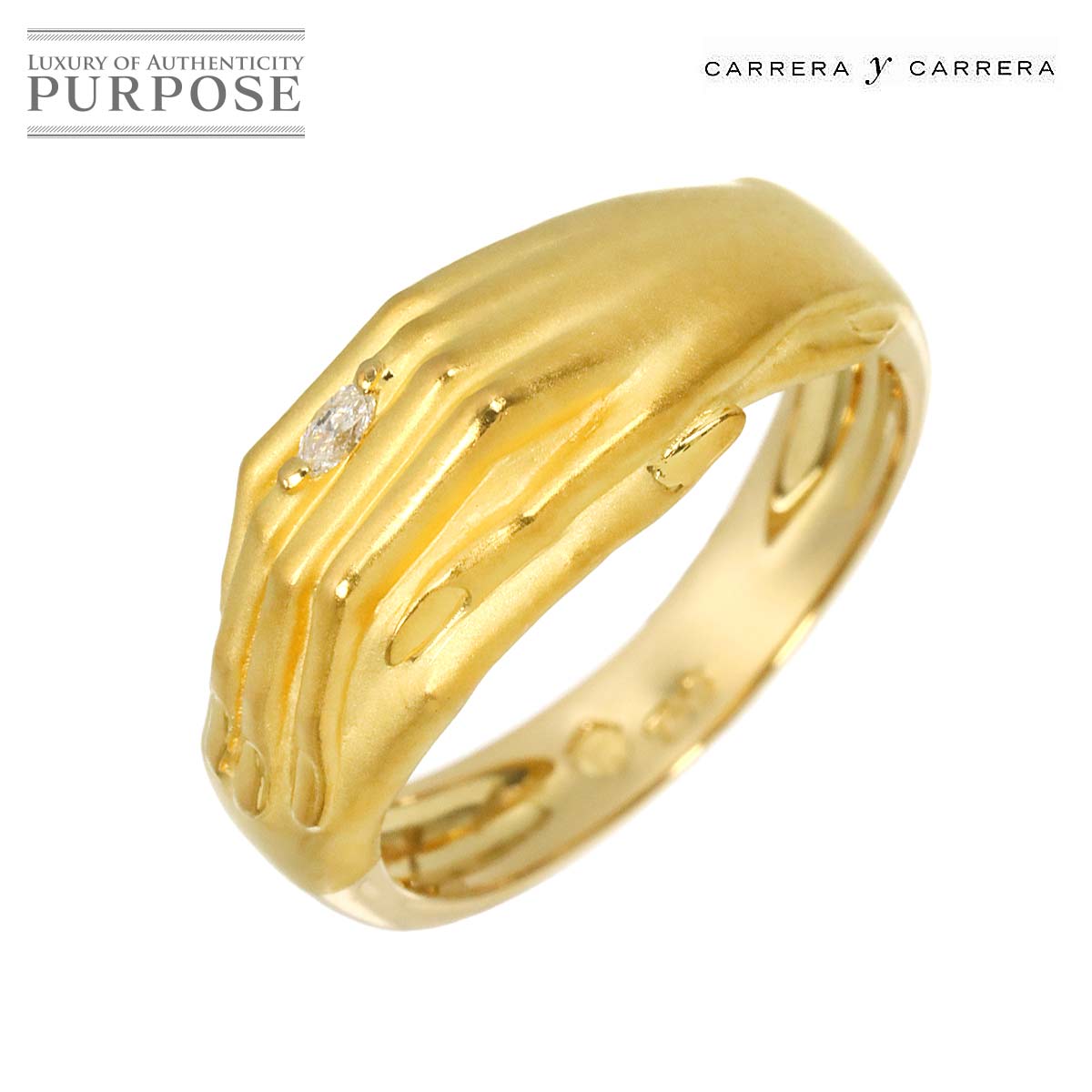 Carrera y Carrera 12号 リング ダイヤ K18 YG イエローゴールド 750 指輪 Diamond Ring カレライカレラ 90321561