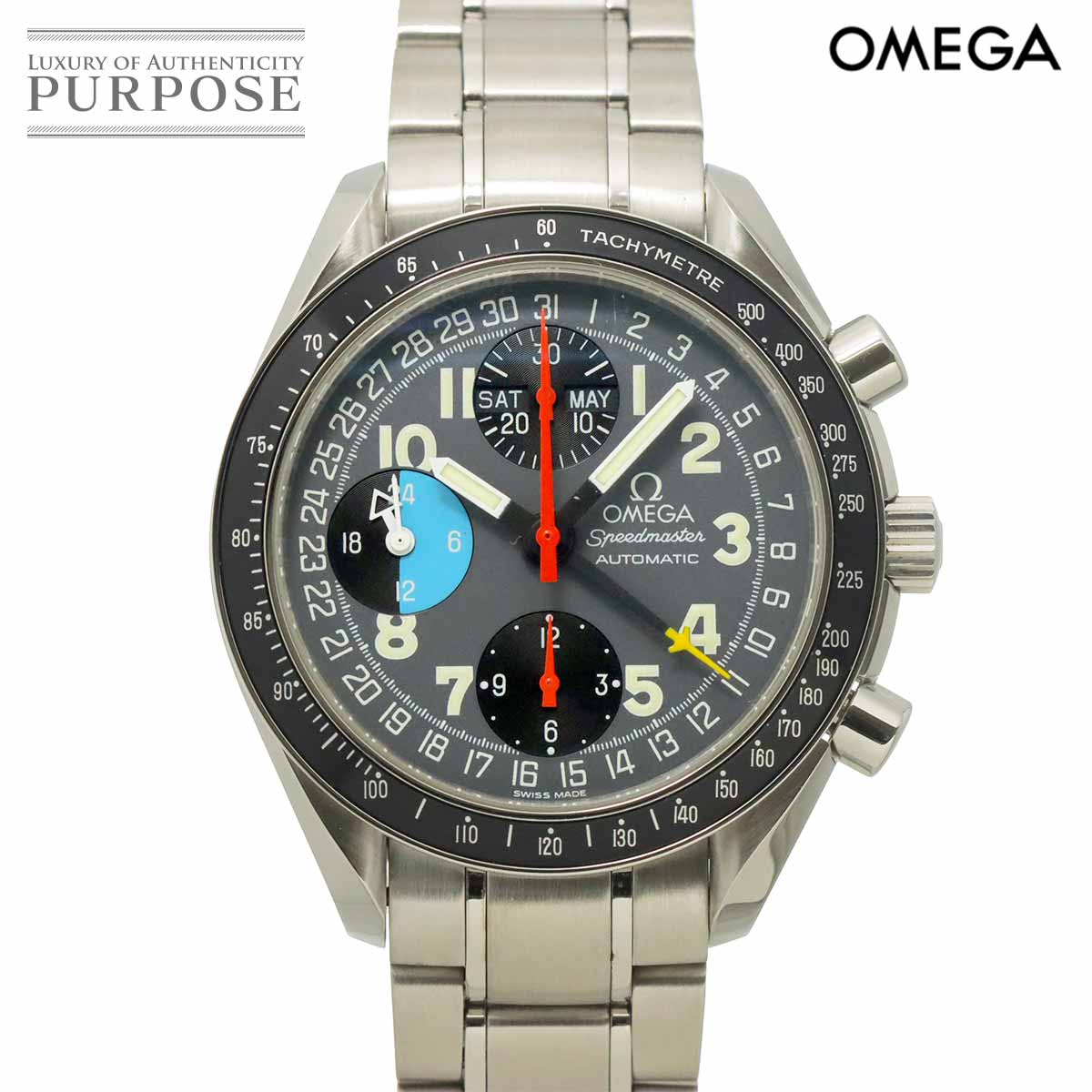 OMEGA スピードマスター マーク40 AM/PM トリプルカレンダー 3520 53 メンズ 腕時計 グレー オートマ 自動巻き ウォッチ Speedmaster オメガ 90315235