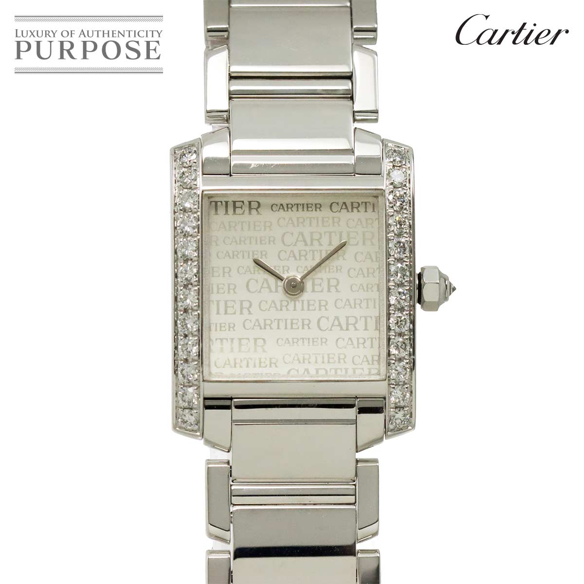 Cartier タンクフランセーズSM WE1024S3 レディース 腕時計 ダイヤベゼル シルバー ロゴ K18WG ホワイトゴールド クォーツ ウォッチ Tank Francaise SM カルティエ 90318167