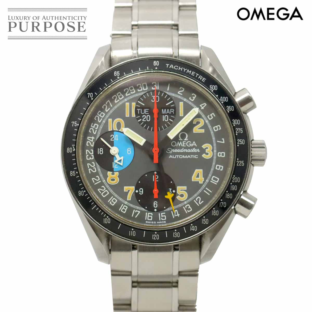 OMEGA スピードマスター マーク40 AM/PM トリプルカレンダー 3520 53 メンズ 腕時計 グレー オートマ 自動巻き ウォッチ Speedmaster オメガ 90323729