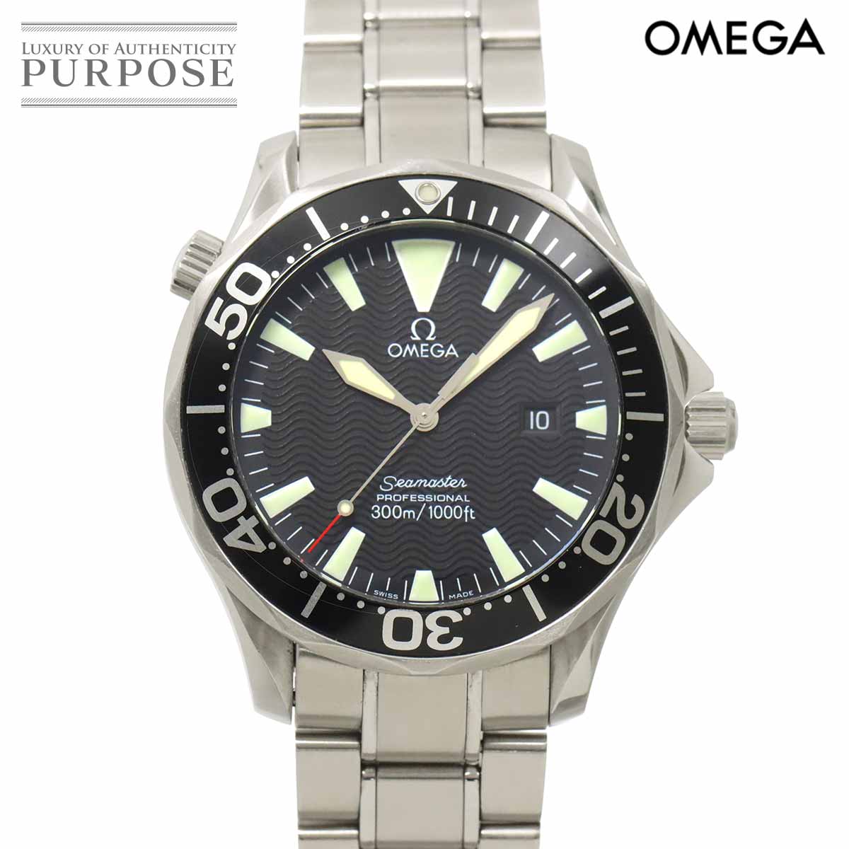 OMEGA シーマスター プロフェッショナル 300 2264 50 メンズ 腕時計 デイト ブラック クォーツ ウォッチ Seamaster オメガ 90325662