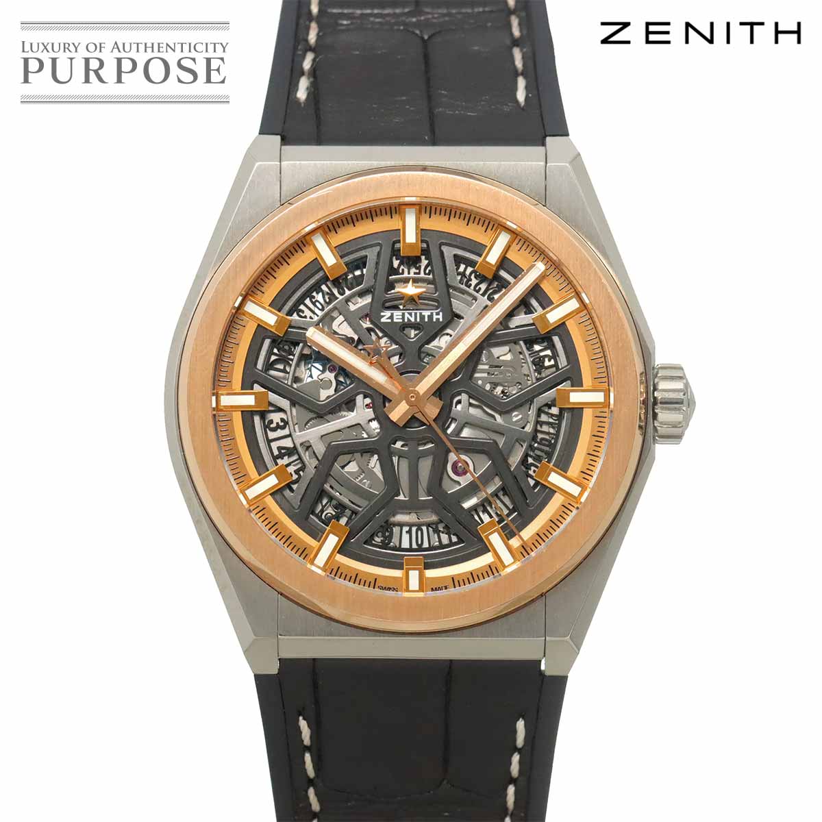 ZENITH デファイ クラシック 87 9001 670 メンズ 腕時計 デイト スケルトン PG ピンクゴールド オートマ 自動巻き ウォッチ Defy ゼニス 90325666