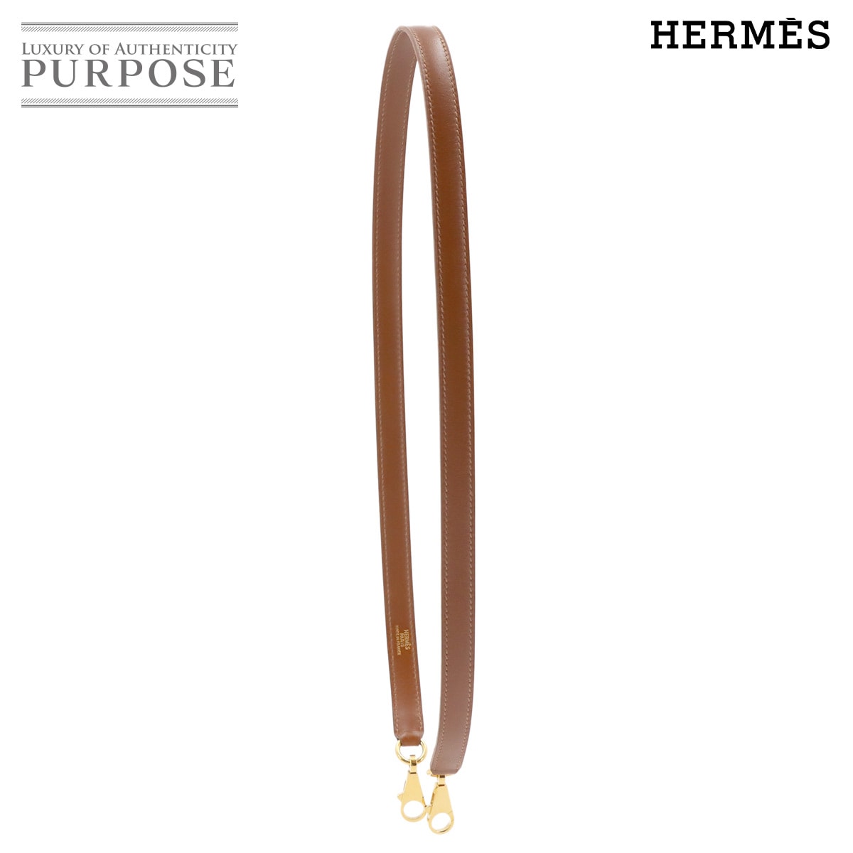 HERMES ケリー ボリード ショルダー ストラップ ボックスカーフ ブラウン Shoulder Strap エルメス 90320966
