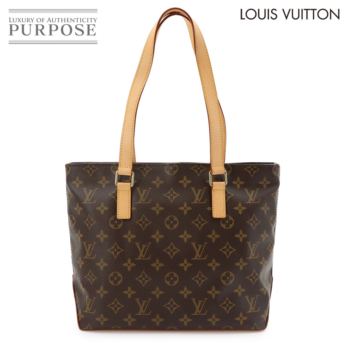 LOUIS VUITTON モノグラム カバ ピアノ トート バッグ ブラウン M51148 ゴールド 金具 Cabas Piano ルイ ヴィトン 90322686