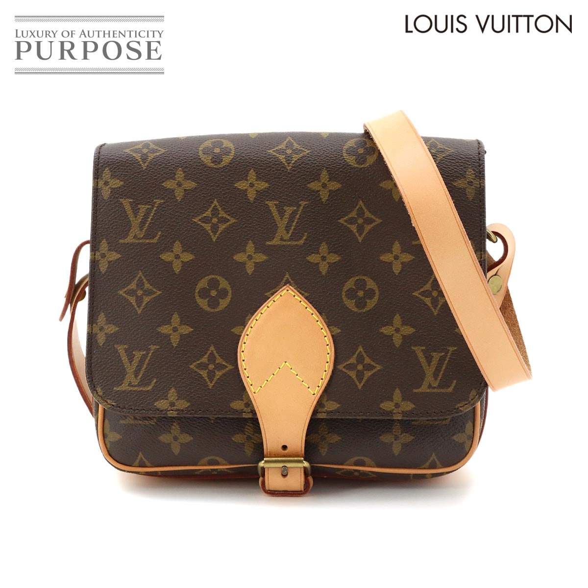 LOUIS VUITTON モノグラム カルトシエール MM ショルダー バッグ ブラウン M51253 Cartouchiere ルイ ヴィトン 90322810