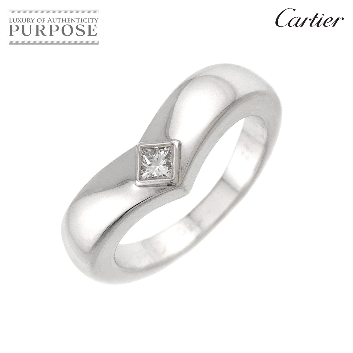 Cartier トリアンドル #50 リング ダイヤ K18 WG ホワイトゴールド 750 指輪 Diamond Ring カルティエ 90320579