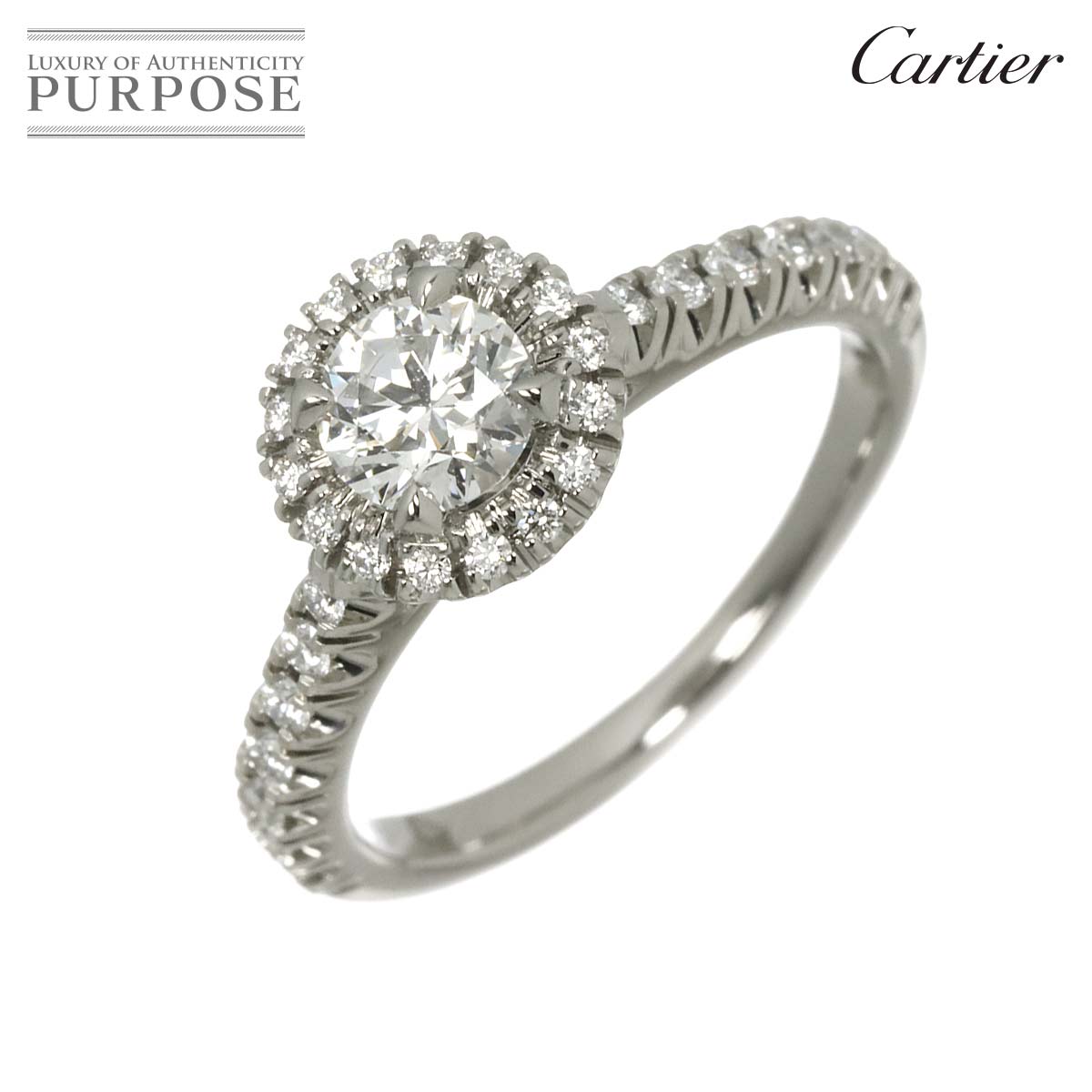 Cartier デスティネ リング ダイヤ 0.42ct E/VVS1/3EX #48 Pt プラチナ 指輪 DESTINEE Ring【証明書付き】カルティエ 90320828
