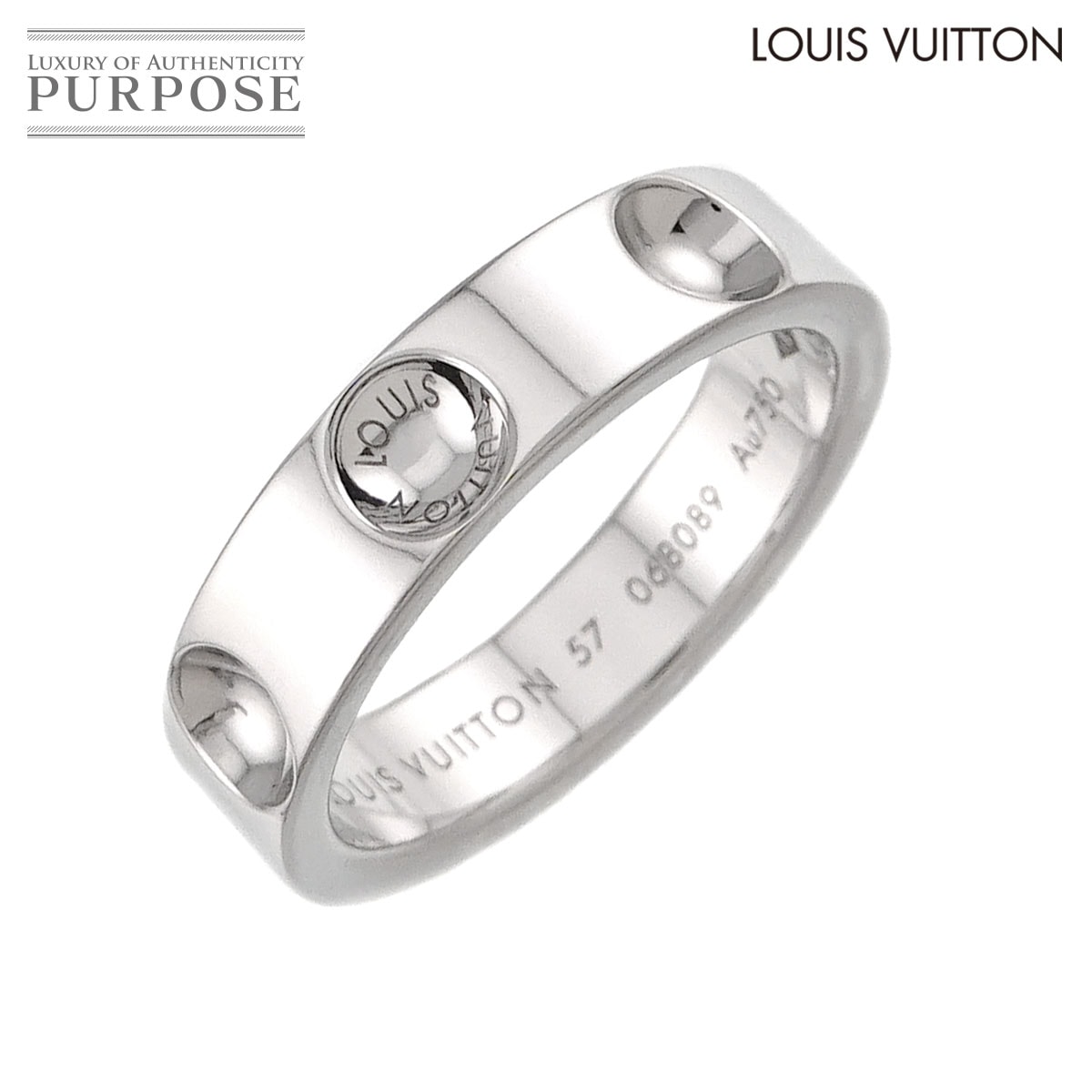 LOUIS VUITTON プティット バーグ アンプラント #57 リング K18 WG ホワイトゴールド 750 指輪 Petit Bague Empreinte Ring ルイ ヴィトン 90321571