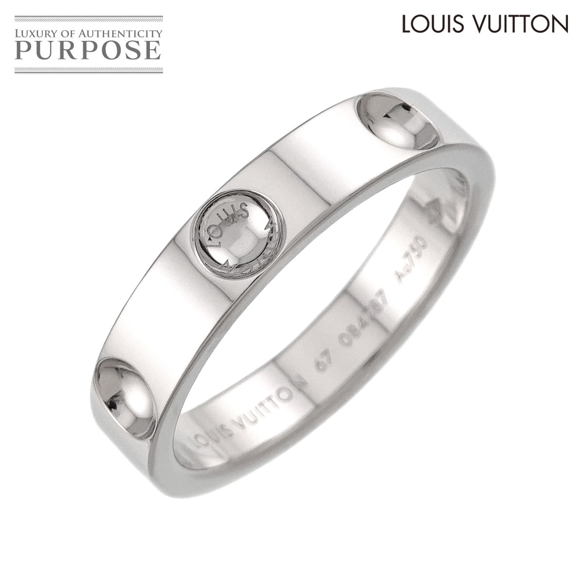 LOUIS VUITTON プティット バーグ アンプラント #67 リング K18 WG ホワイトゴールド 750 指輪 Petit Bague Empreinte Ring ルイ ヴィトン 90321580