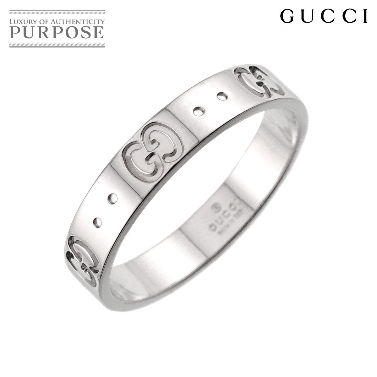 GUCCI アイコン #18 リング K18 WG ホワイトゴールド 750 指輪 Icon Ring グッチ 90321598