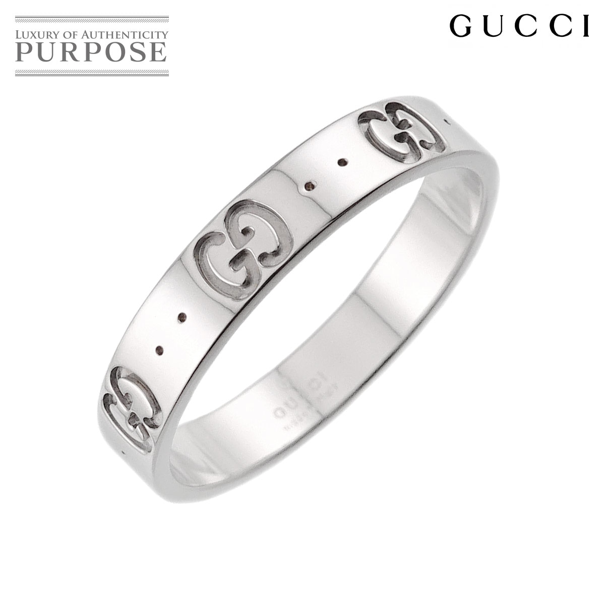 グッチGUCCI アイコンアモールフォーエバー k18 ホワイトゴールド750 GUCCI アイコン アモール フォーエバー #18 リング K18 WG ホワイト