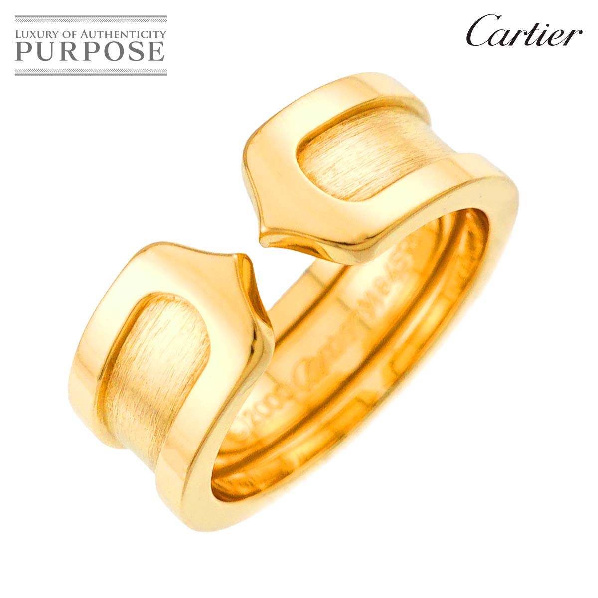 Cartier C2 #46 リング K18 YG イエローゴールド 750 2C 指輪 Logo Ring カルティエ 90321662