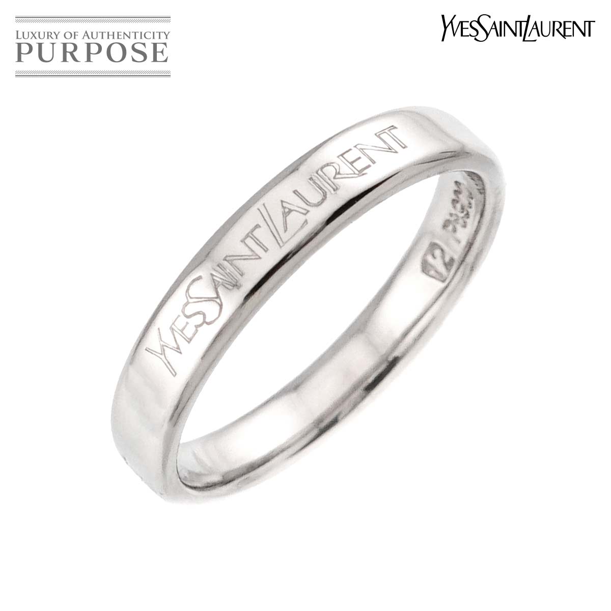 Yves Saint Laurent #12 リング Pt プラチナ 指輪 ロゴ Ring イヴ サンローラン 90321857