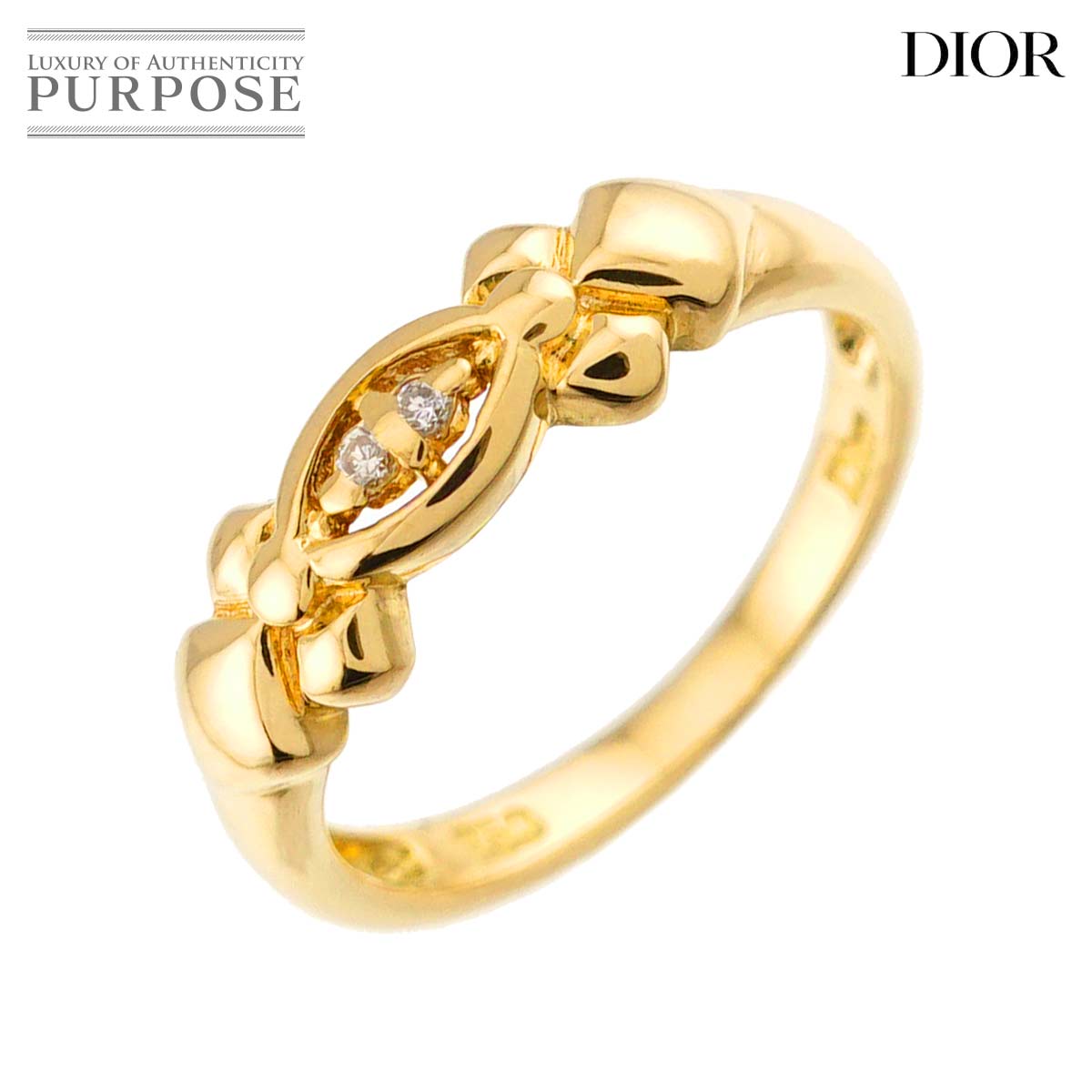 Christian Dior 8号 リング ダイヤ K18 YG イエローゴールド 750 CD 指輪 Diamond Ring クリスチャン ディオール 90323422