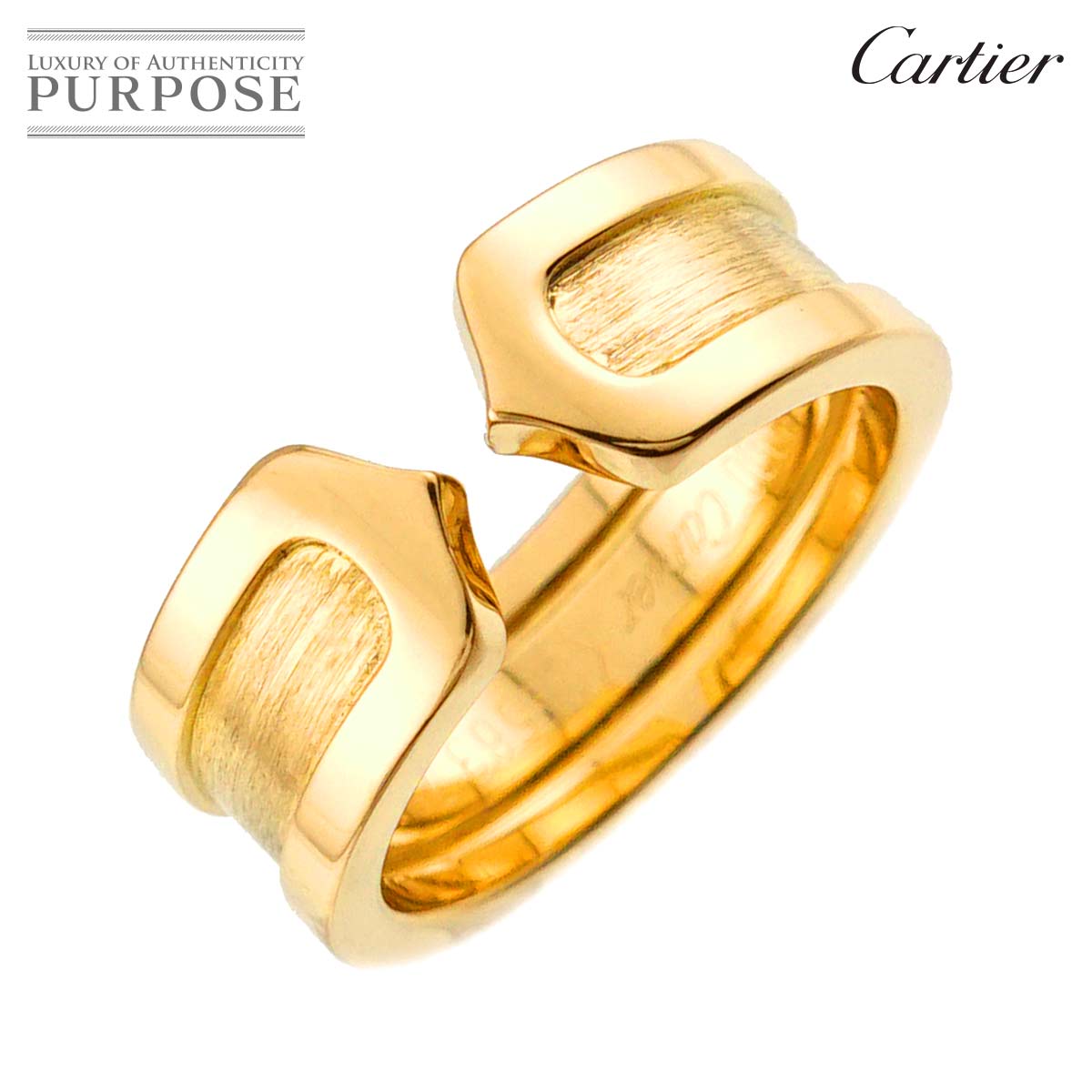 Cartier C2 #48 リング K18 YG イエローゴールド 750 2C 指輪 Logo Ring カルティエ 90324355
