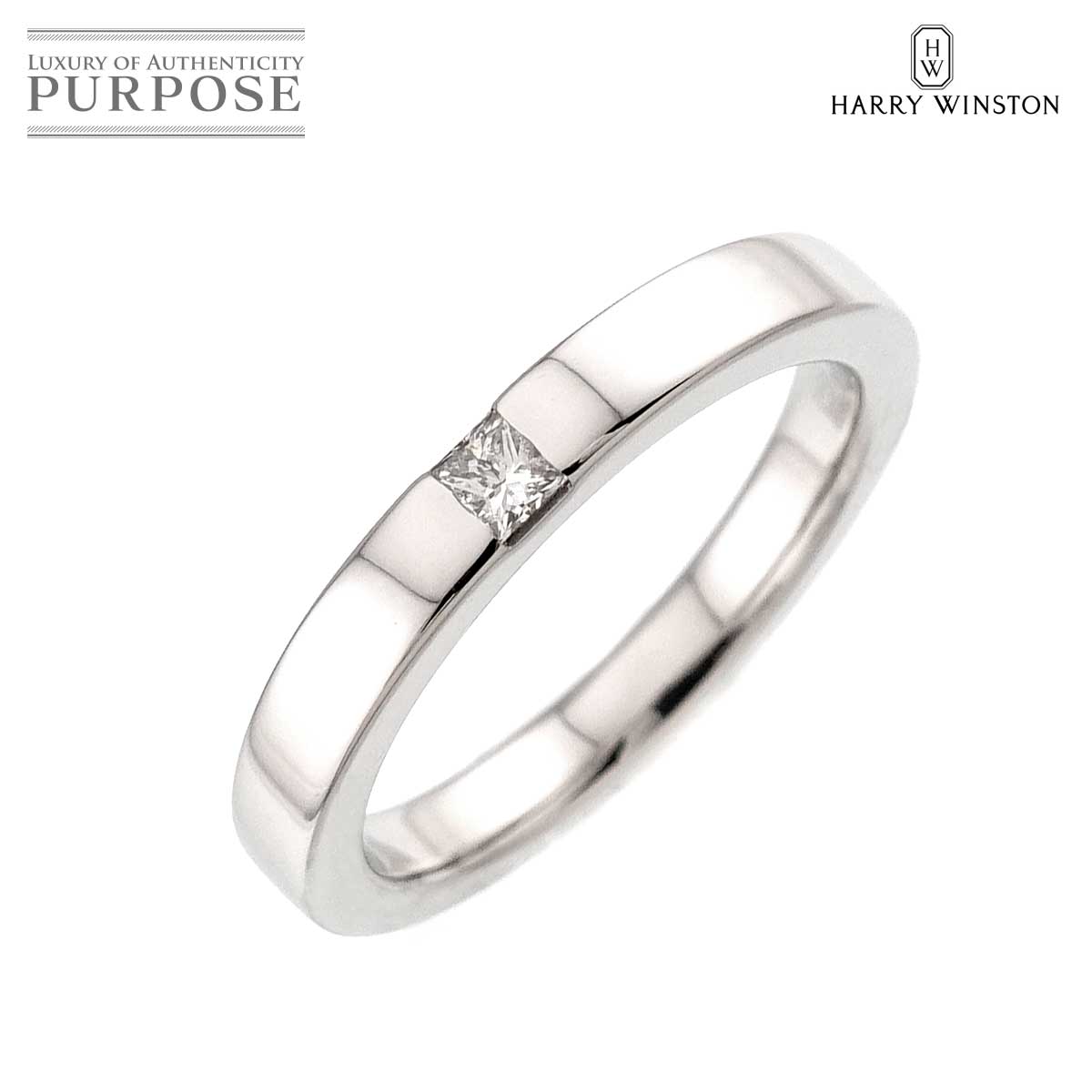 HARRY WINSTON プリンセスカット 14号 リング ダイヤ Pt プラチナ 指輪 Diamond Ring ハリーウィンストン 90323684