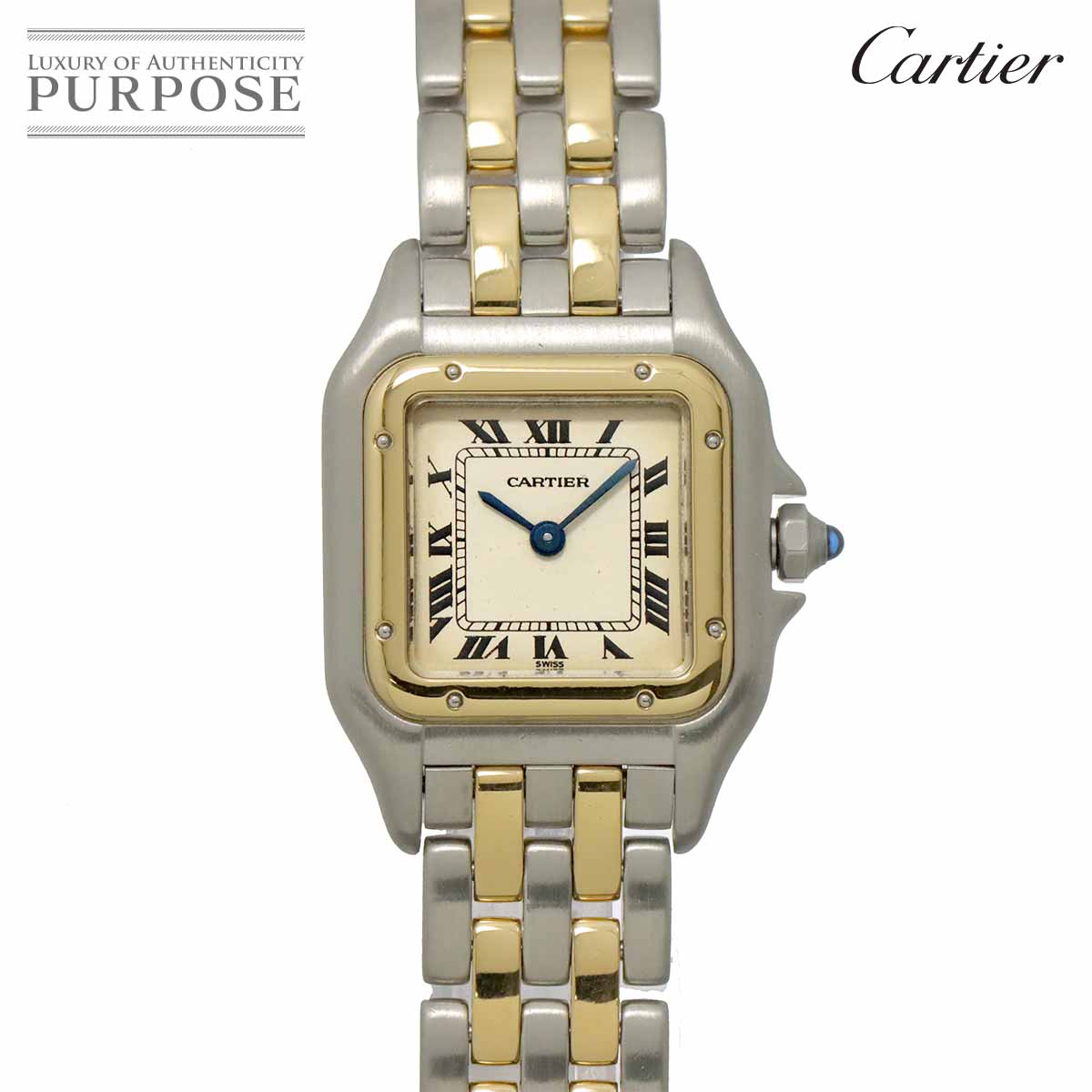 Cartier パンテール SM 2ロウ 84083242 コンビ レディース 腕時計 アイボリー YG イエローゴールド クォーツ Panthere カルティエ 90318100