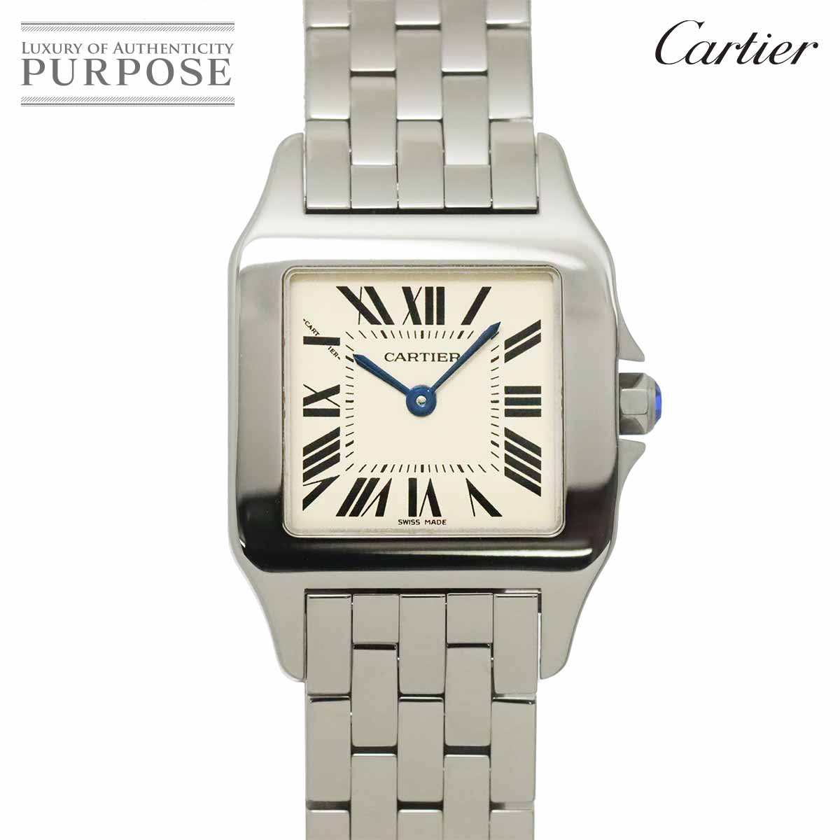 Cartier サントスドゥモワゼルLM W25065Z5 ボーイズ 腕時計 アイボリー クォーツ ウォッチ Santos カルティエ 90322076