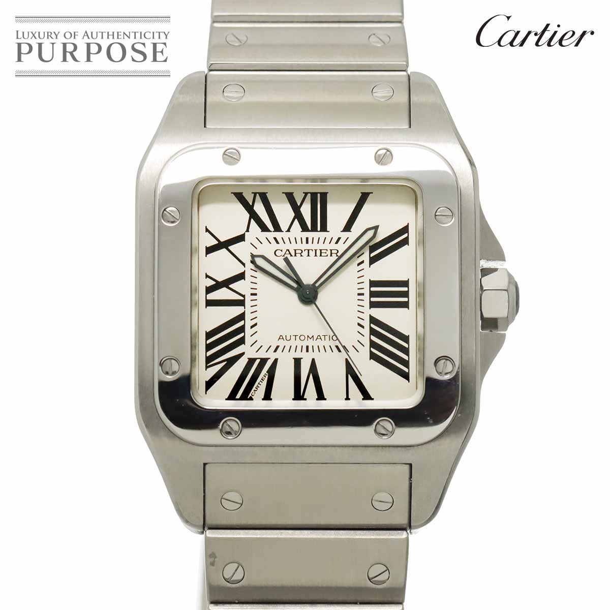 Cartier サントス100 LM W200737G メンズ 腕時計 シルバー オートマ 自動巻き ウォッチ Santos 100 カルティエ 90325056