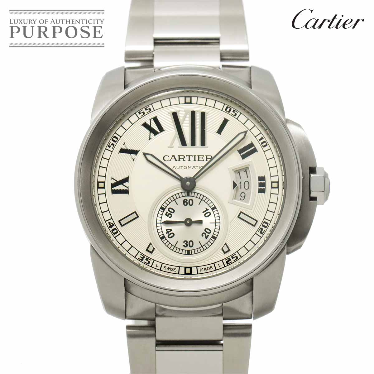Cartier カリブル ドゥ カルティエ W7100015 メンズ 腕時計 デイト シルバー スモールセコンド 自動巻き Calibre de Cartier カルティエ 90325414