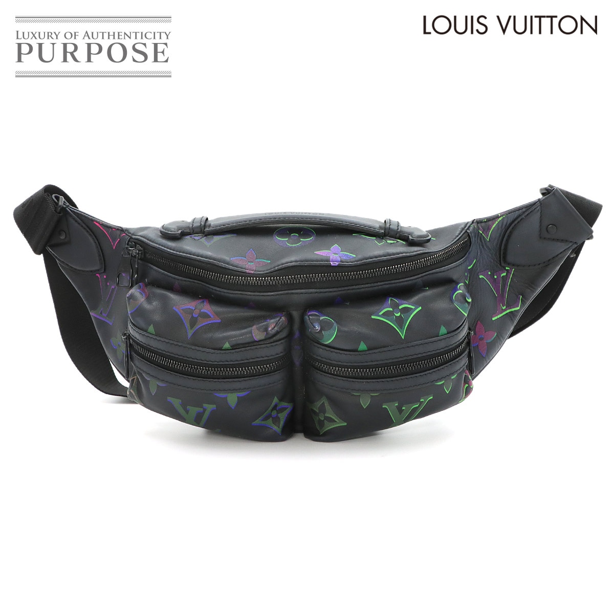 LOUIS VUITTON モノグラム スポットライト コメット バムバッグ ボディ バッグ レザー ブラックボレアリス M22494 RFID Comet BumBag ルイ ヴィトン 90318074