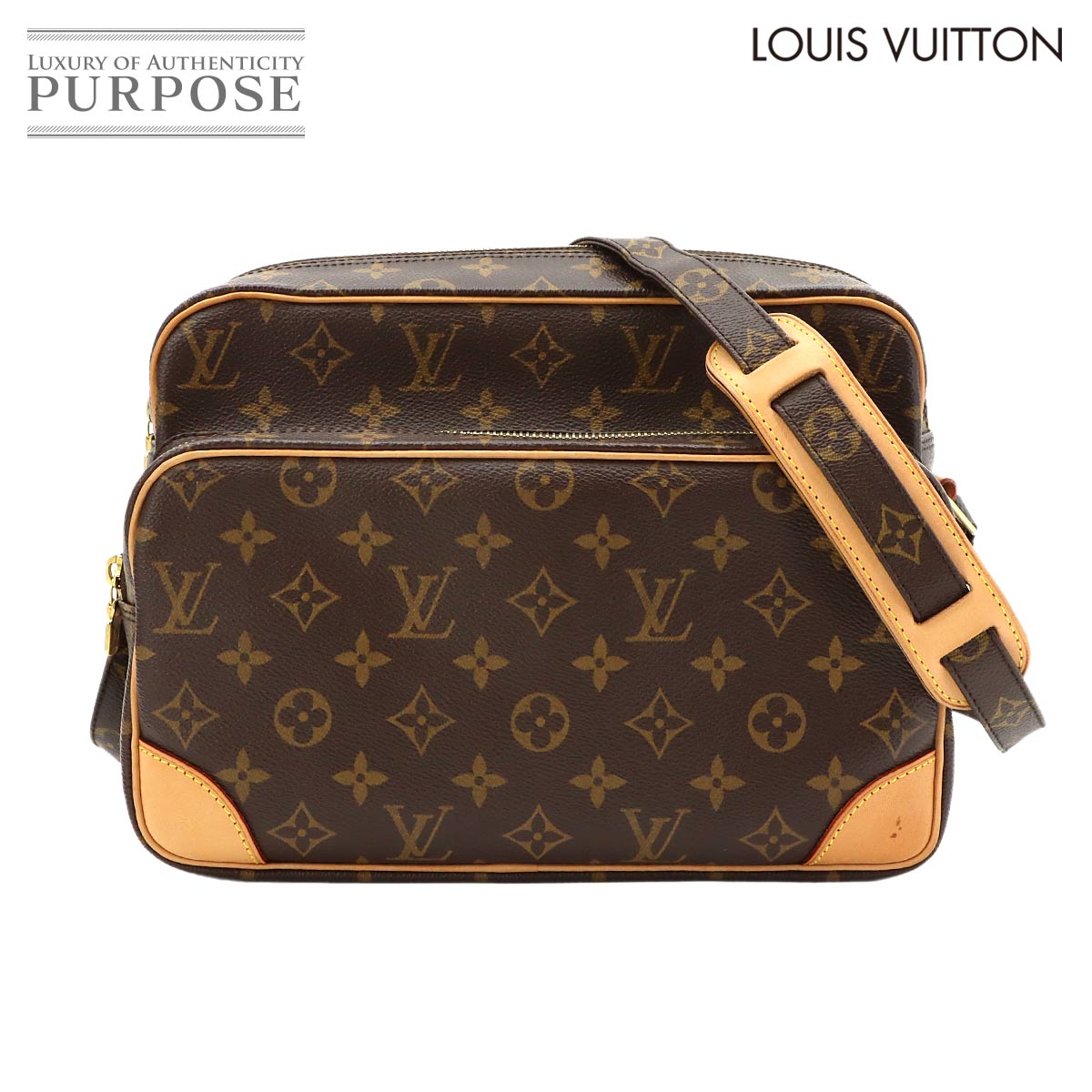 LOUIS VUITTON モノグラム ナイル ショルダー バッグ ブラウン M45244 ゴールド 金具 Monogram Nile ルイ ヴィトン 90320624