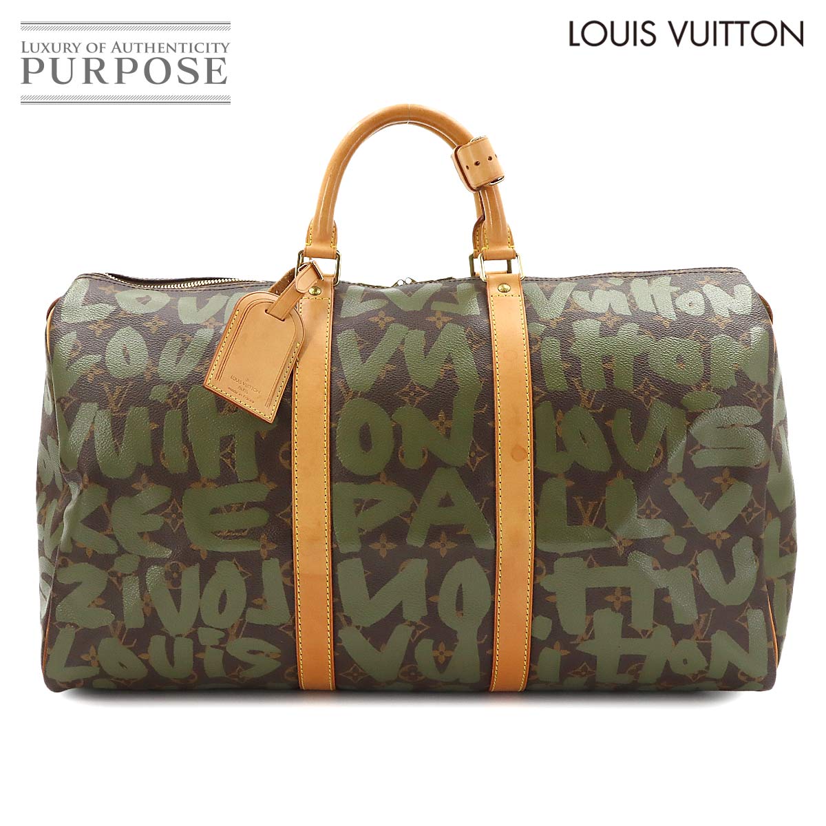 LOUIS VUITTON モノグラム グラフィティ キーポル 50 ボストン バッグ カーキ M92196 Monogram Graffiti Keepall 50 ルイ ヴィトン 90322241