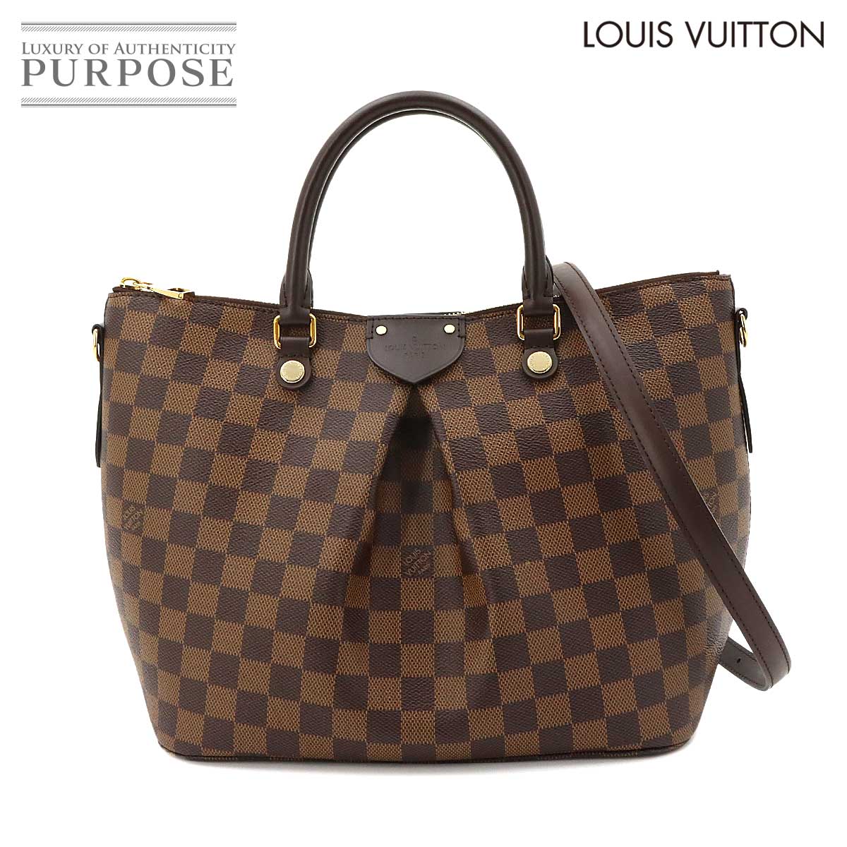 LOUIS VUITTON ダミエ シエナ MM 2way ハンド ショルダー バッグ エベヌ N41546 Siena ルイ ヴィトン 90322505