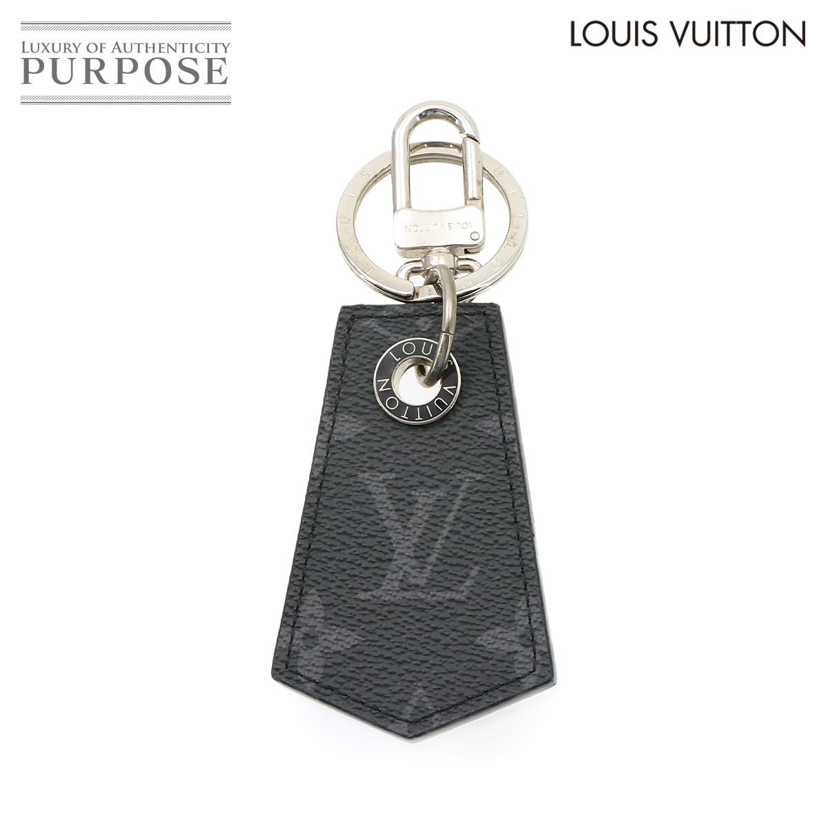LOUIS VUITTON モノグラム エクリプス キーホルダー アンシャッペ MP1795 キーリング シルバー 金具 Anschappe ルイ ヴィトン 90323930