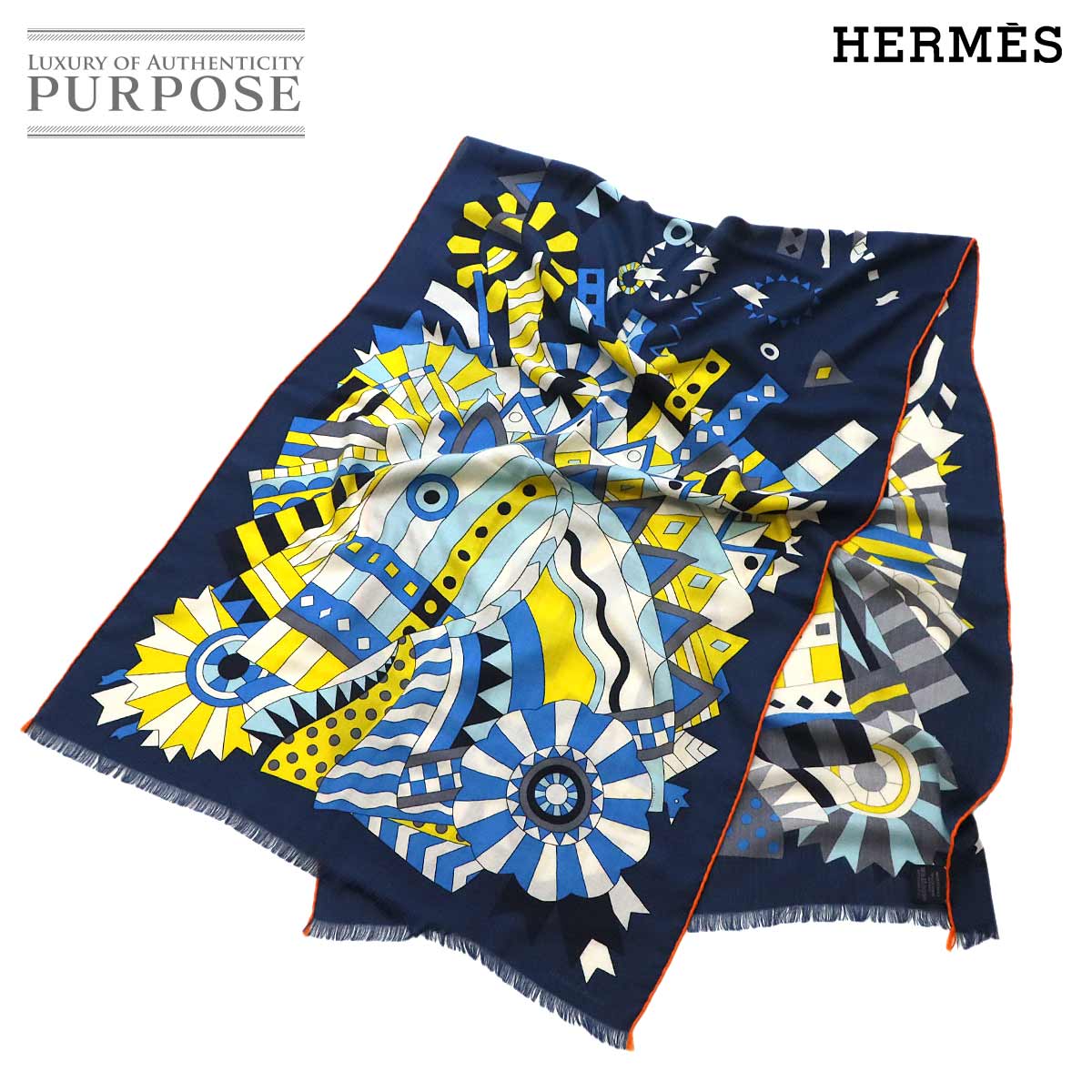 HERMES 大判 ストール シュヴァルドゥフィット カシミヤ シルク マルチカラー Scarf エルメス 90307340