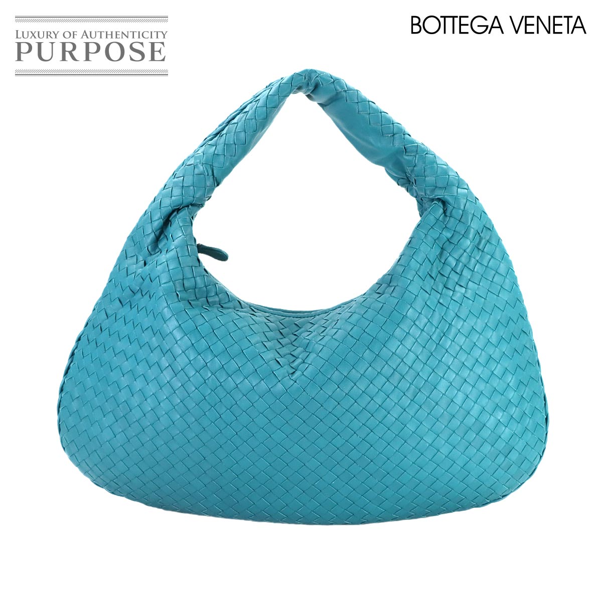 BOTTEGA VENETA イントレチャート ホーボー ショルダー バッグ レザー ブルー Intrecciato Hobo Bag ボッテガ ヴェネタ 90312440