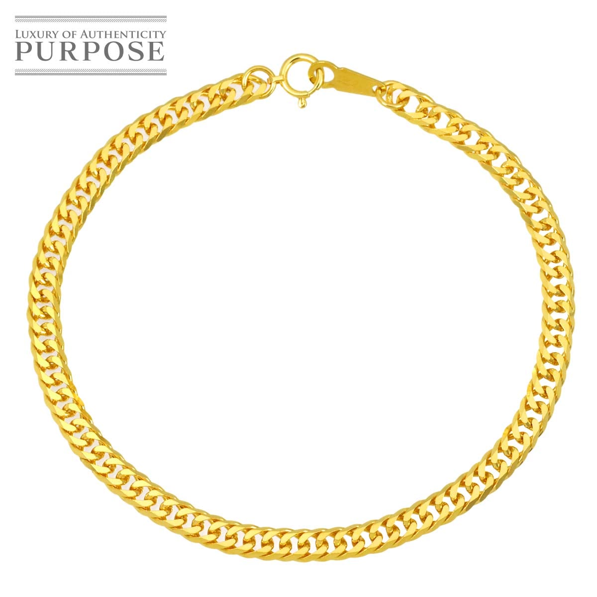 K24 喜平 ブレスレット 20cm 6面ダブル 11.1g 幅4.3mm イエローゴールド 999 キヘイ kihei bracelet 90326804