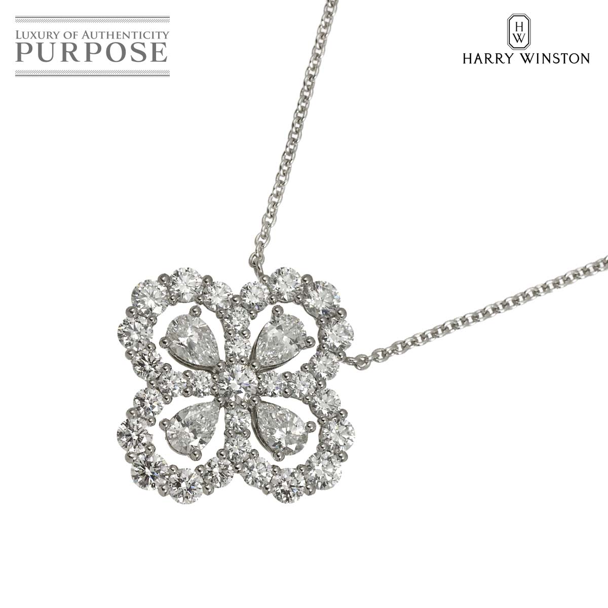 HARRY WINSTON ループ フルモチーフ ダイヤ ネックレス 40cm Pt プラチナ Diamond Necklace【証明書付き】ハリーウィンストン 90324449