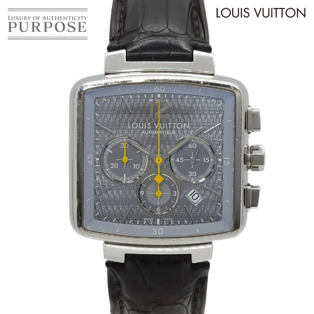LOUIS VUITTON タンブール スピーディ Q2121 クロノグラフ メンズ 腕時計 デイト アイスブルー オートマ 自動巻き ウォッチ Tambour ルイ ヴィトン 90324682