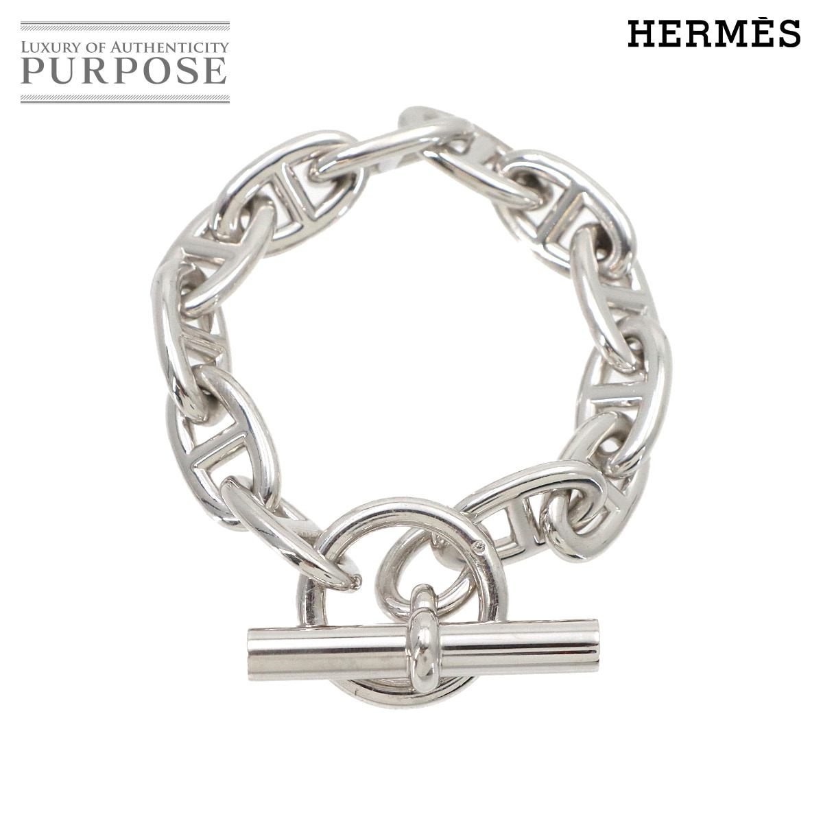 HERMES シェーヌダンクル GM ブレスレット 12コマ 16cm シルバー SV 925 Chaine dancre Bracelet エルメス 90315126