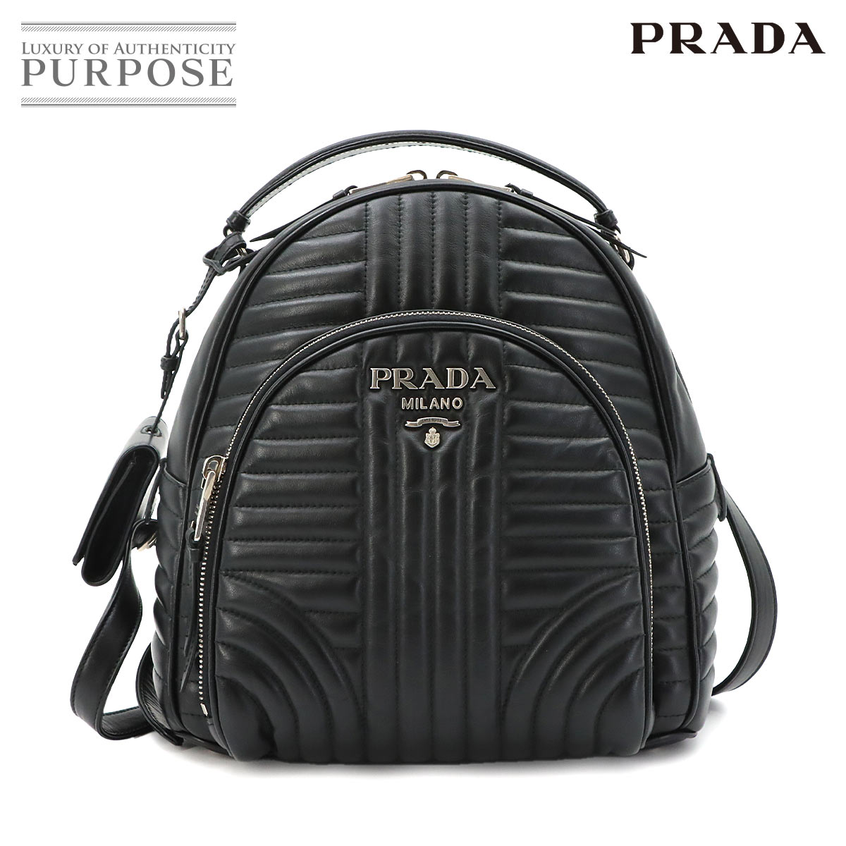 PRADA ダイアグラム バックパック リュックサック レザー ネロ 1BZ030 Diagram Backpack プラダ 90320659