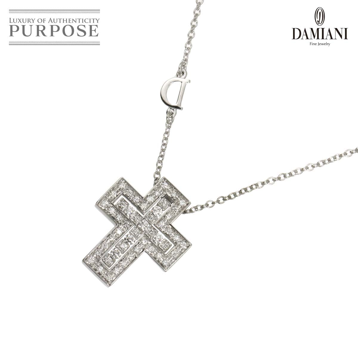 DAMIANI ベルエポック XS ダイヤ ネックレス 50cm K18 WG ホワイトゴールド 750 クロス Belle Epoque Necklace【証明書付き】ダミアーニ　 90321588