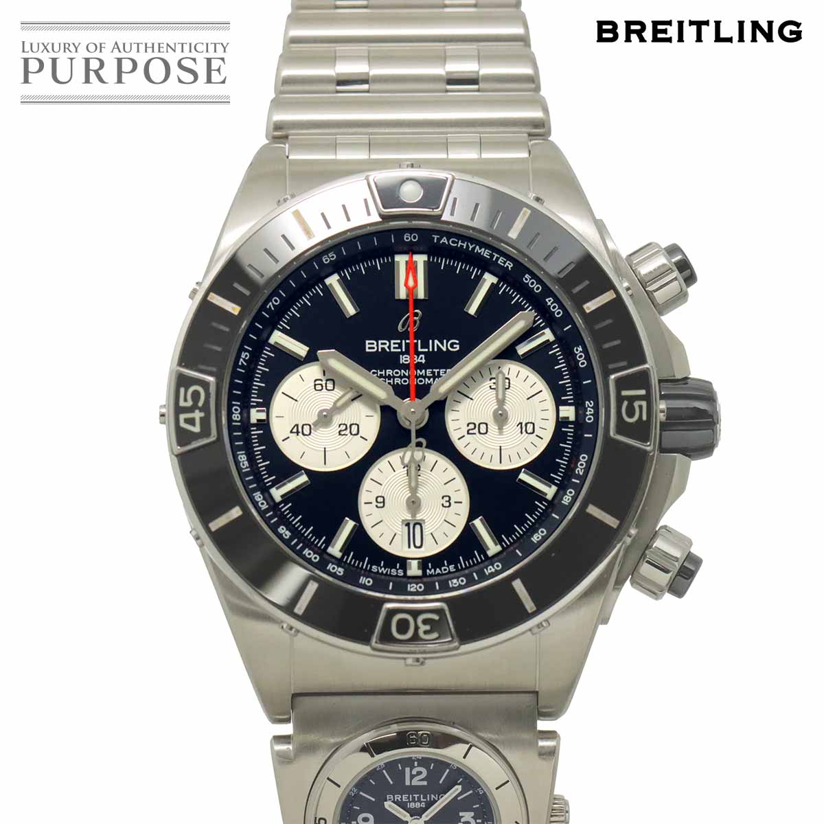 BREITLING スーパークロノマットB01 44 UTC AB0136 クロノグラフ メンズ 腕時計 デイト ブラック 自動巻き SuperChronomat B01 ブライトリング 90318336