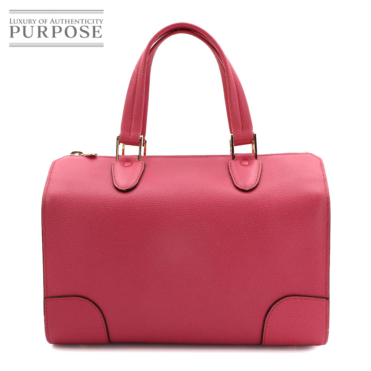 Valextra バビラ ミディアム ハンド バッグ レザー ピンク ゴールド 金具 Babila Bag ヴァレクストラ 90316667